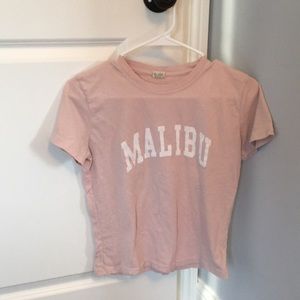Brandy Melville Short sleeve pink Malibu shirt